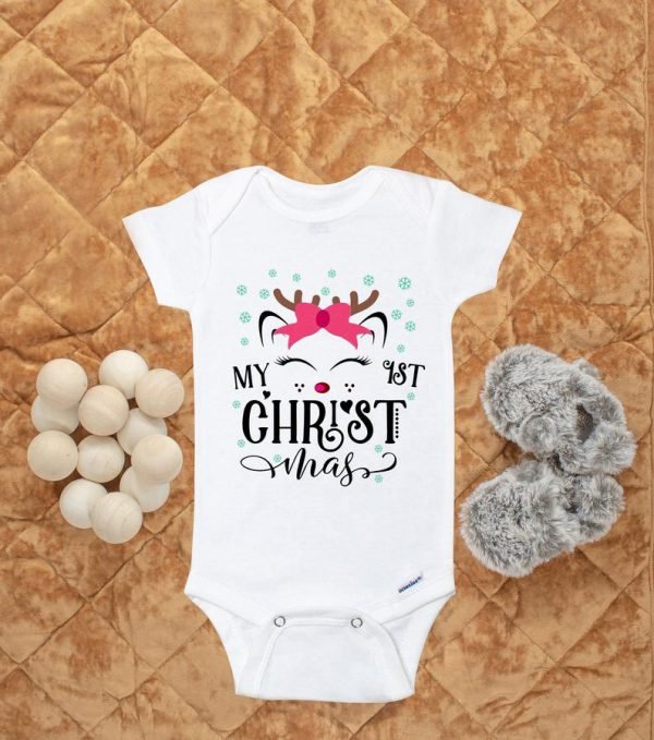 Body bebelus personalizat "MY 1st CHRISTmas" - imagine 1