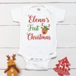 Body bebelus personalizat "Nume First Christmas"