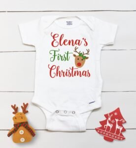 Body bebelus personalizat "Nume First Christmas"