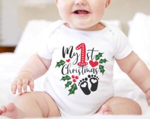 Body bebelus personalizat "My 1st Christmas"