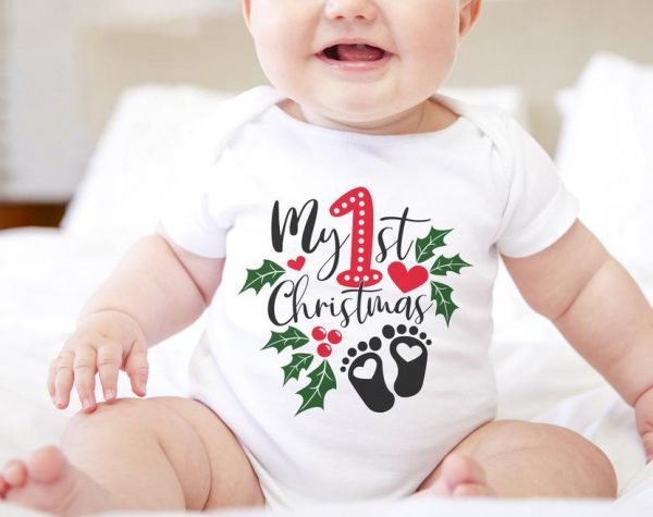 Body bebelus personalizat "My 1st Christmas" - imagine 1