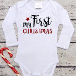 Body bebelus personalizat "My First Christmas"