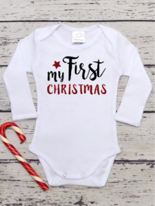 Body bebelus personalizat "My First Christmas"