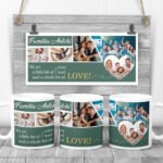 Cana personalizata "Familie" cu 5 poze si text