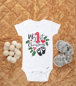 Body bebelus personalizat "My 1st Christmas" - imagine 2