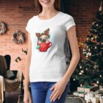 Tricou dama personalizat "Pug Christmas day"