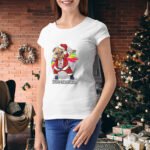 Tricou dama personalizat "Pug Dog Christmas"