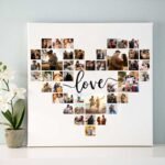 Tablou canvas personalizat "colaj inima" 80x80 cm