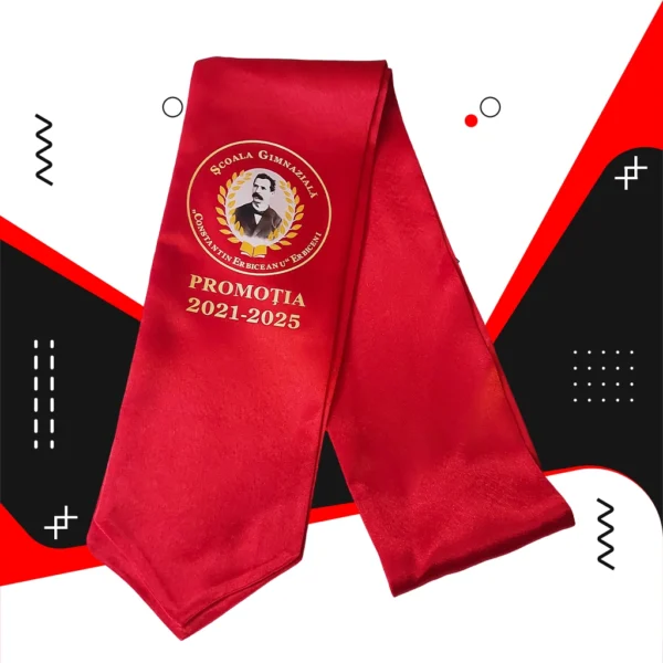 Esarfe absolvire personalizate - Rosu - imagine 2