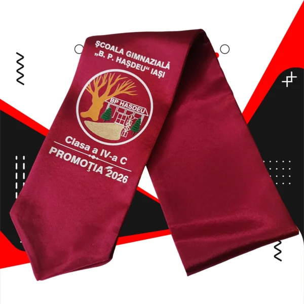 Esarfe absolvire personalizate - Rosu - imagine 3