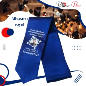 Esarfe absolvire personalizate - Albastru royal