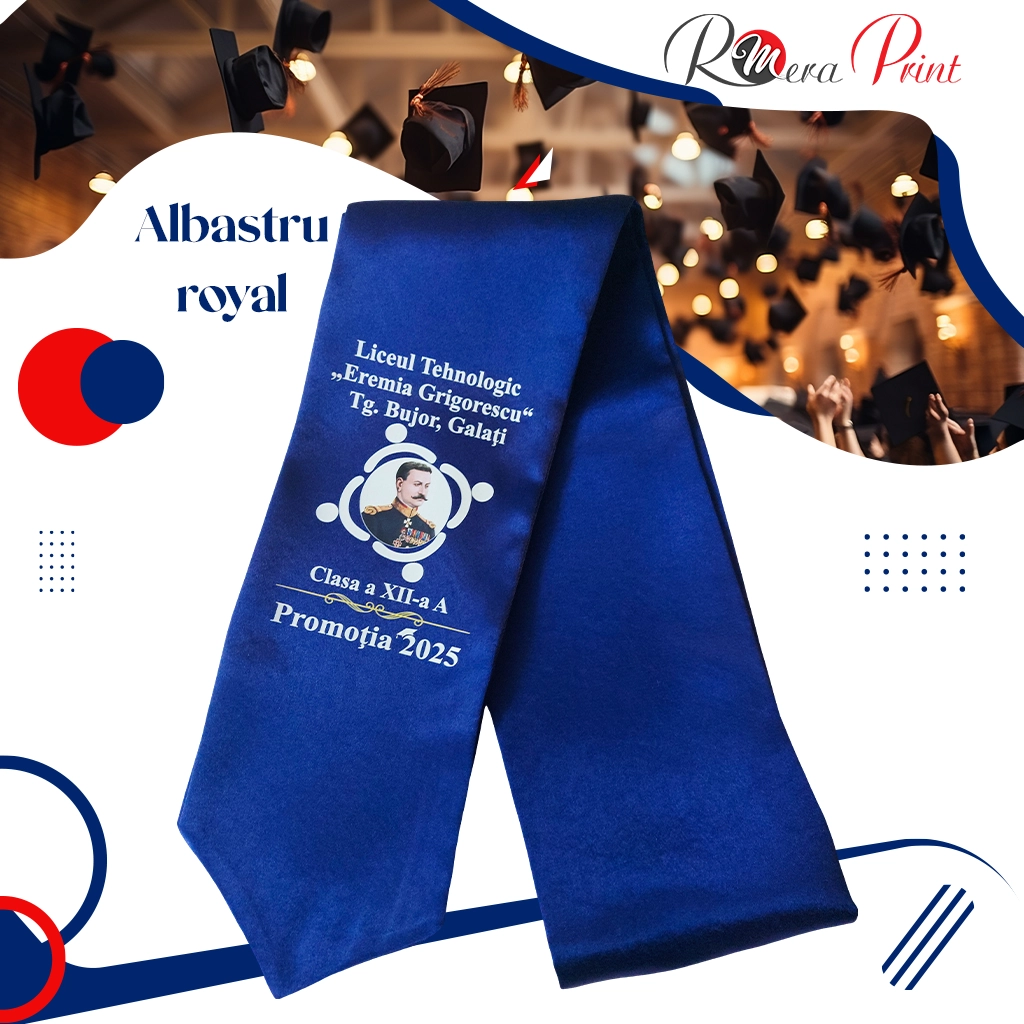 esarfe absolvire albastru royal Esarfe absolvire personalizate - Albastru royal