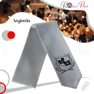 Esarfe absolvire personalizate - Argintiu