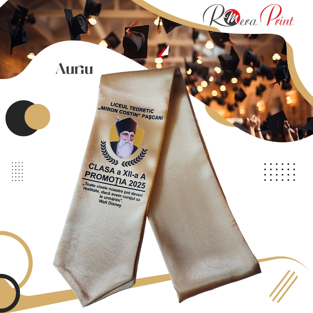 esarfe absolvire auriu Esarfe absolvire personalizate - Auriu