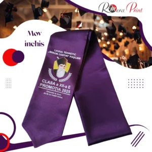 Esarfe absolvire personalizate - Mov inchis