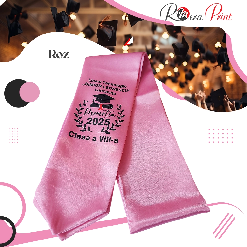 esarfe absolvire roz Esarfe absolvire personalizate - Roz