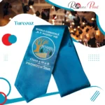 Esarfe absolvire personalizate - Turcoaz albastru