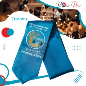 Esarfe absolvire personalizate - Turcoaz albastru